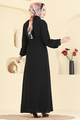 moda selvim الفستان أسود 376ASN888 - Thumbnail