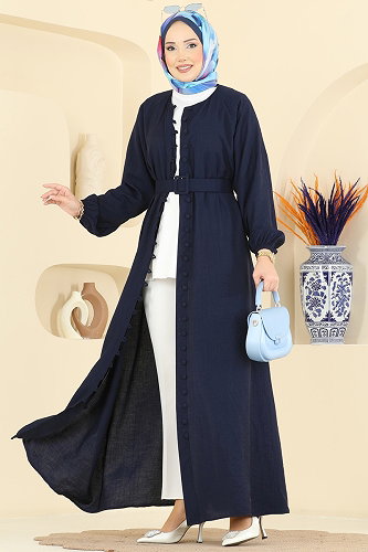 moda selvim Dress 379ASN888 Navy Blue - Thumbnail
