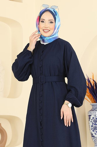 moda selvim الفستان كحلي 379ASN888 - Thumbnail