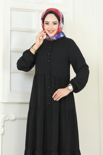 moda selvim Dress 380DVL817 Black - Thumbnail
