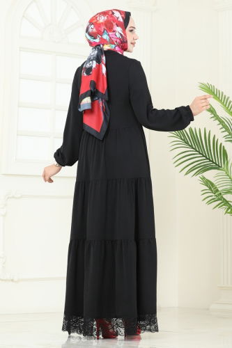 moda selvim Dress 380DVL817 Black - Thumbnail
