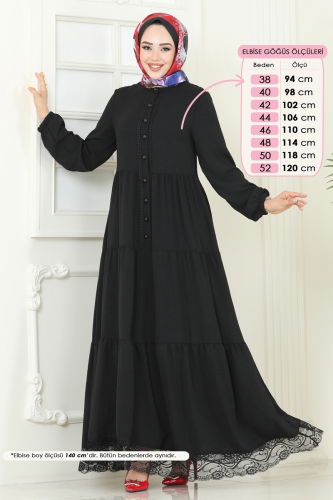 moda selvim Dress 380DVL817 Black - Thumbnail