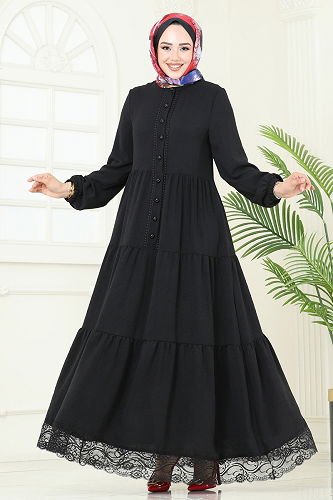 moda selvim Dress 380DVL817 Black - Thumbnail