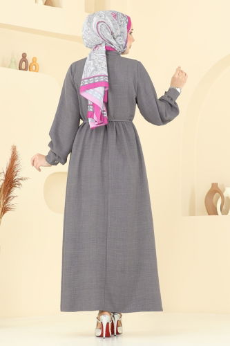moda selvim Dress 381DVL817 Anthracite - Thumbnail