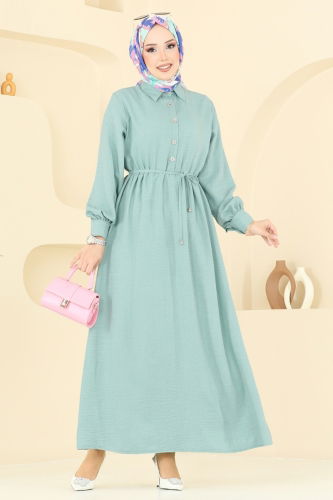 moda selvim Dress 381DVL817 Light Mint - Thumbnail