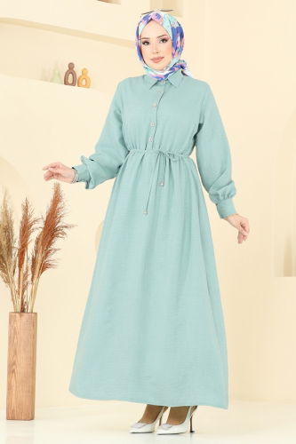 moda selvim Dress 381DVL817 Light Mint - Thumbnail