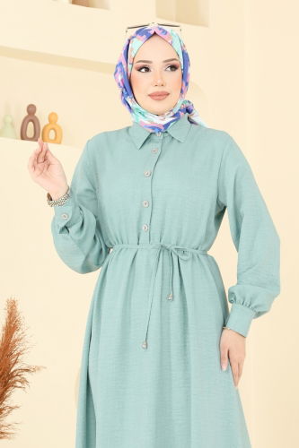 moda selvim Dress 381DVL817 Light Mint - Thumbnail