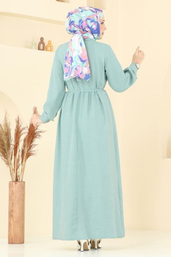 moda selvim Dress 381DVL817 Light Mint - Thumbnail