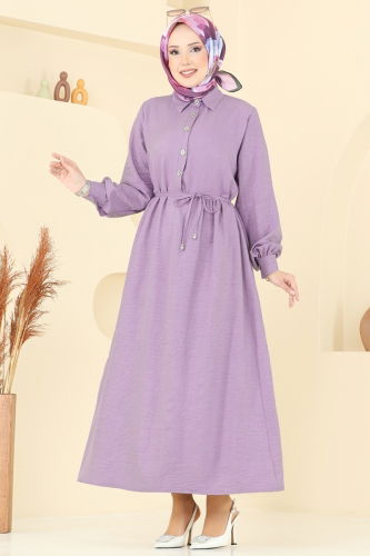 moda selvim Dress 381DVL817 Lilac - Thumbnail