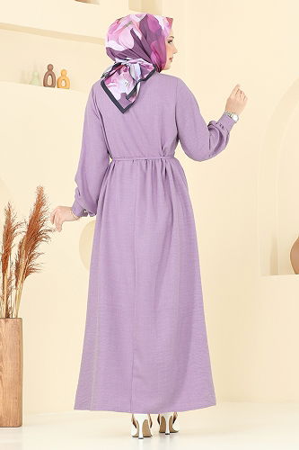 moda selvim الفستان ليلكي 381DVL817 - Thumbnail