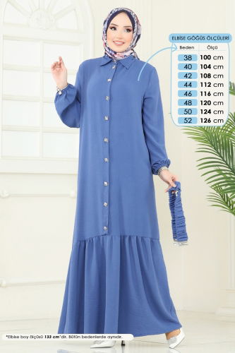 moda selvim الفستان ازرق 382DVL817 - Thumbnail