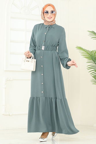 moda selvim Dress 382DVL817 Mint - Thumbnail