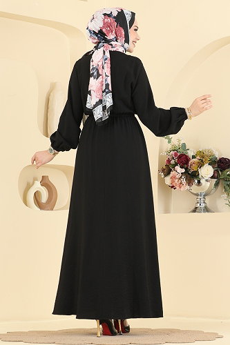 moda selvim الفستان أسود 394ASN888 - Thumbnail