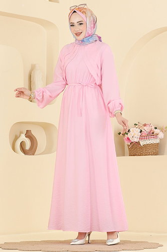 moda selvim Dress 394ASN888 Pink - Thumbnail
