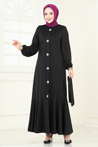 moda selvim Dress 396DVL817 Black - Thumbnail