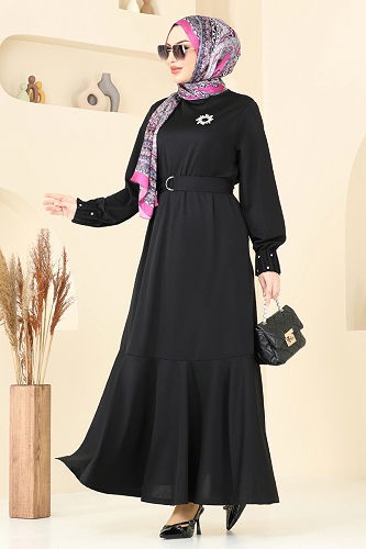 moda selvim Dress 397DVL817 Black - Thumbnail
