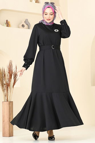 moda selvim Dress 397DVL817 Black - Thumbnail