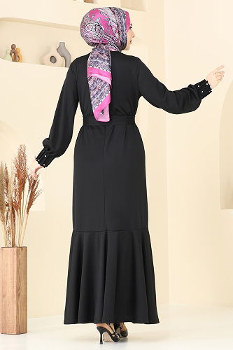 moda selvim الفستان أسود 397DVL817 - Thumbnail