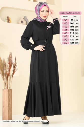moda selvim الفستان أسود 397DVL817 - Thumbnail