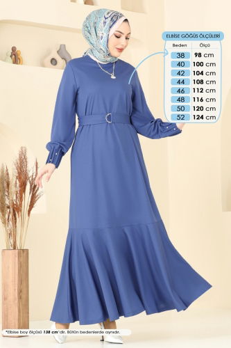 moda selvim الفستان ازرق 397DVL817 - Thumbnail