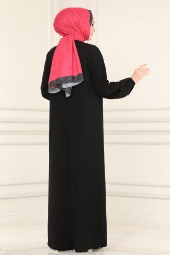 moda selvim Dress 4001BM387 Black - Thumbnail
