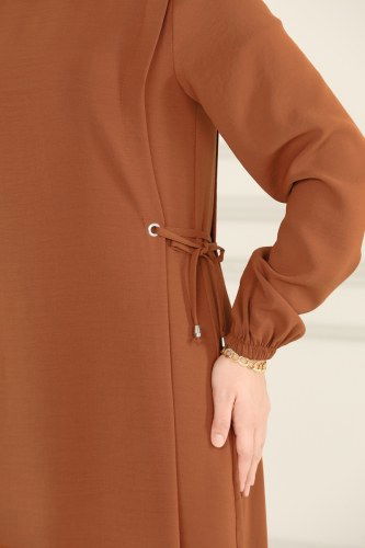 moda selvim Dress 4004BM387 Tan - Thumbnail