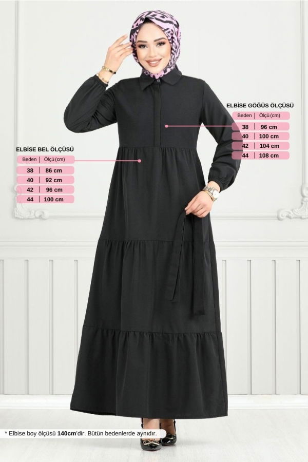 Modaselvim NET 20%+20% DISCOUNT IN THE CARD Dress 400ART1044-M Black