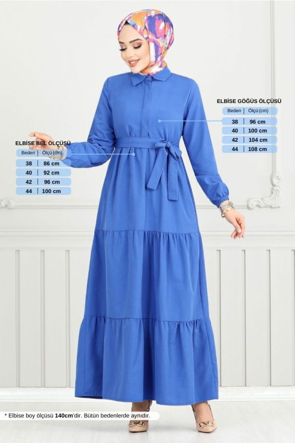 Modaselvim NET 20%+20% DISCOUNT IN THE CARD Dress 400ART1044-M Indigo