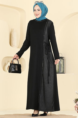 moda selvim Dress 4017HN394 Black - Thumbnail