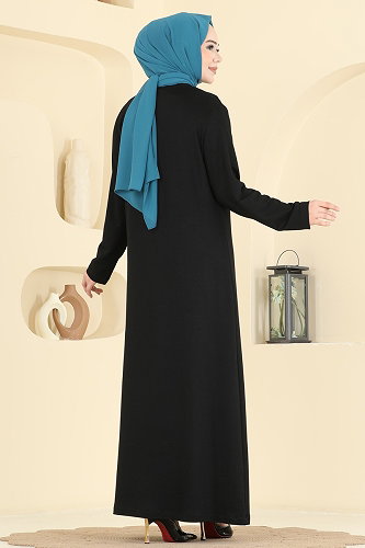 moda selvim Dress 4017HN394 Black - Thumbnail
