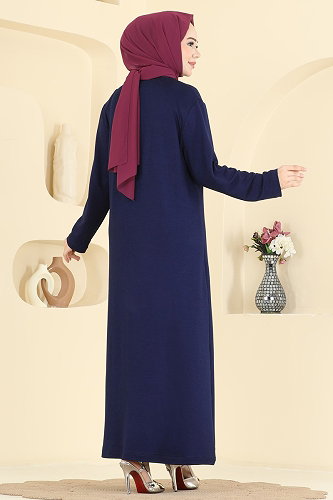 moda selvim الفستان كحلي 4017HN394 - Thumbnail
