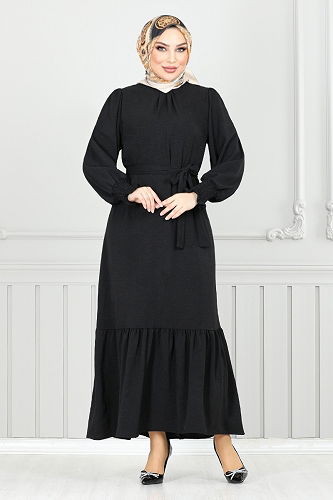 moda selvim Dress 401ART1044-M Black - Thumbnail