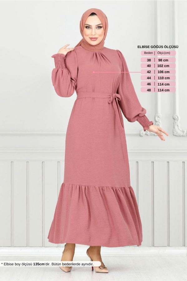 Modaselvim NET 20%+20% DISCOUNT IN THE CARD Dress 401ART1044-M Rose Dried