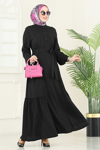 moda selvim Dress 401DVL817 Black - Thumbnail