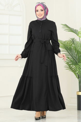 moda selvim Dress 401DVL817 Black - Thumbnail