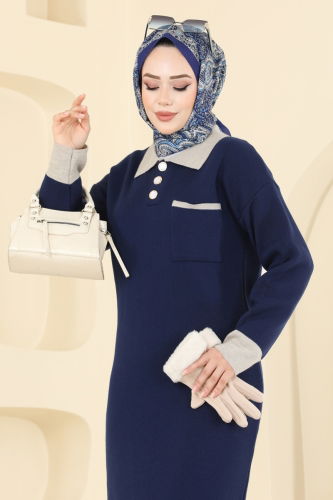 K.L.B. - Dress 4020KLB1050 Navy Blue