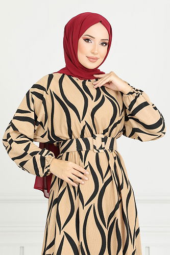 moda selvim الفستان لاتيه 4026TGE913-M - Thumbnail