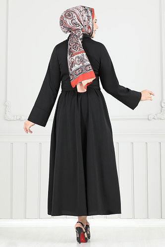 moda selvim الفستان أسود 402ART1138 - Thumbnail