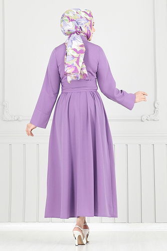 moda selvim الفستان ليلكي 402ART1138 - Thumbnail