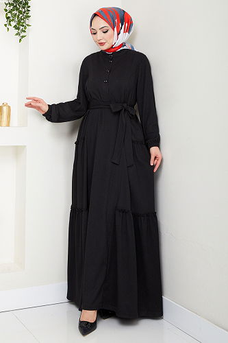 moda selvim Dress 402DVL897-M Black - Thumbnail