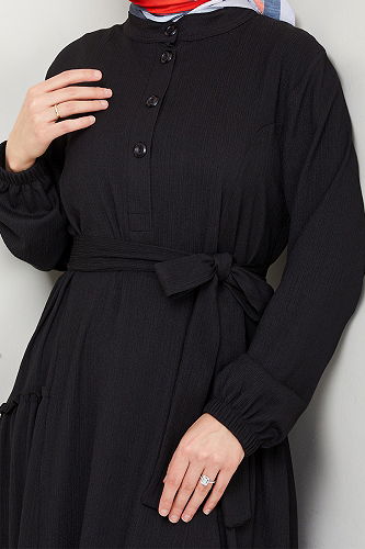 moda selvim Dress 402DVL897-M Black - Thumbnail