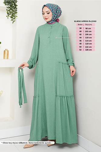 moda selvim Dress 402DVL897-M Mint - Thumbnail