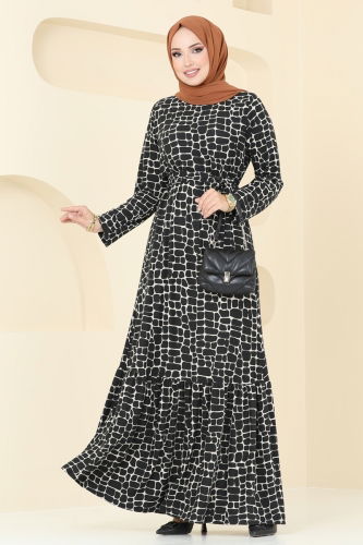 P.R.M. - Dress 4030PM271 Pattern5 Black&Vision