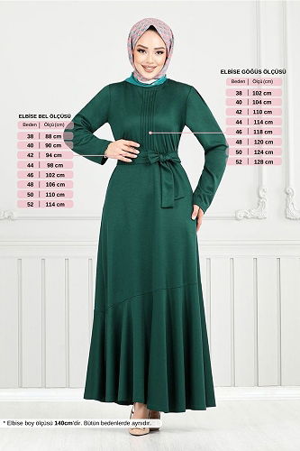 moda selvim الفستان زيتي 4054PM1063-M - Thumbnail