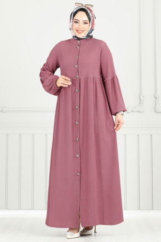 moda selvim الفستان وردي غامق 405DVL817 - Thumbnail