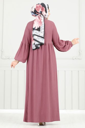 moda selvim الفستان وردي غامق 405DVL817 - Thumbnail