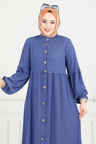 moda selvim الفستان ازرق 405DVL817 - Thumbnail