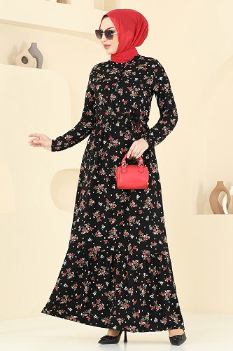 moda selvim Dress 4065ZNN863 Black - Thumbnail