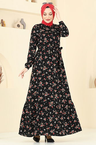 moda selvim Dress 4065ZNN863 Black - Thumbnail