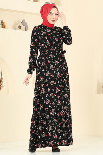 moda selvim Dress 4065ZNN863 Black - Thumbnail